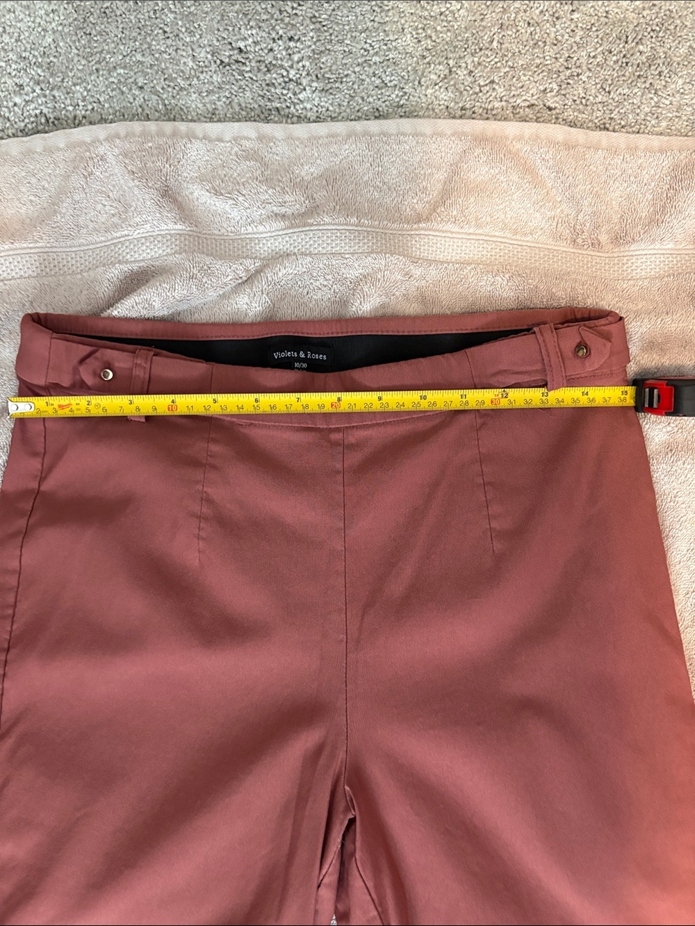 Women's Violets & Roses Mid Rise Slim Trousers Dusty Rose Size 10 Inseam 28 - Picture 10 of 12